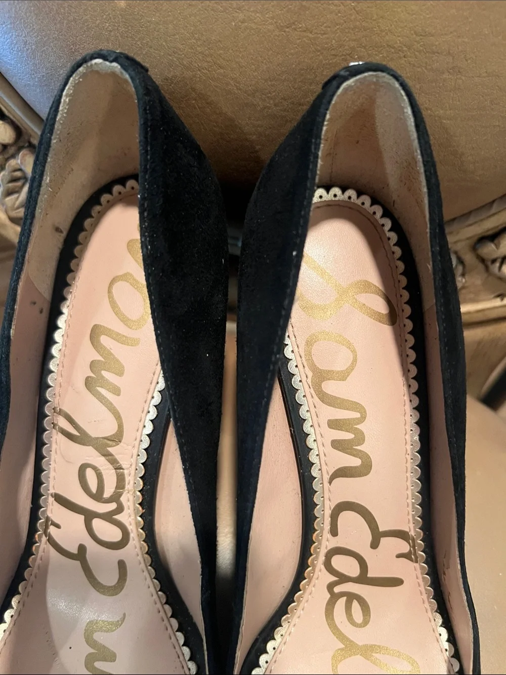 Sam Edelman Black Suede Rounded Toe Pump